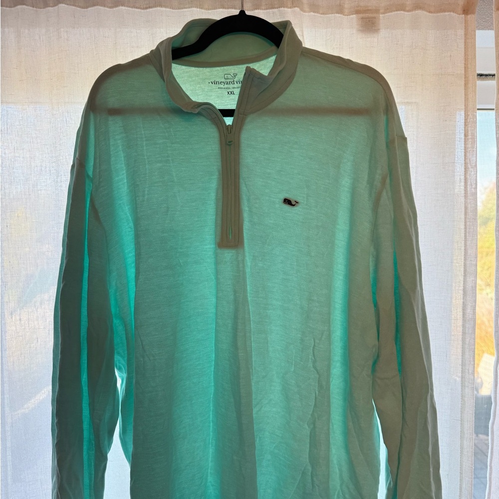 Vineyard Vines Light Aqua Quarter-Zip Pullover